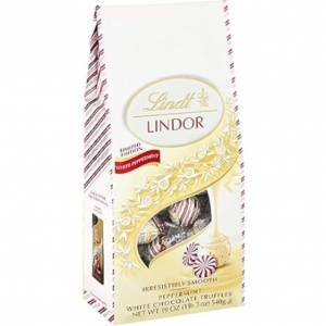 Lindt LINDOR White Chocolate Peppermint Candy Truffles 19 oz. Bag @ Woot