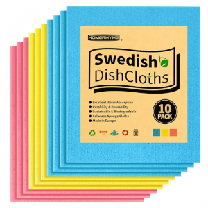 Swedish 可重複使用可降解多用洗碗布清潔布10片  @ Amazon