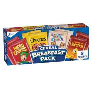 General Mills Breakfast Cereal Variety Pack, 9.14 oz (8 Pouches) @ Amazon