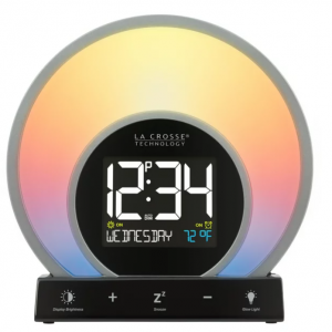 $22.95 off Soluna-S Light Black Tabletop LCD Wake-up Sunrise Alarm Clock w/Temp. & USB Port 