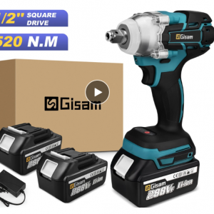 Gisam 520N.M Brushless Electric Impact Wrench Cordless Electric Wrench 1/2 inch