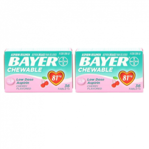 Bayer 阿司匹林止痛药咀嚼片 樱桃口味 36片x6盒 @ Amazon