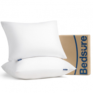 Bedsure Pillows Standard Dorm Beddings - Medium Firm Bed Pillows, Standard Pillows 2 Pack @ Amazon