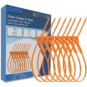 KeyFar 8 Pack 25inch Drain Snake Clog Remover @ Amazon