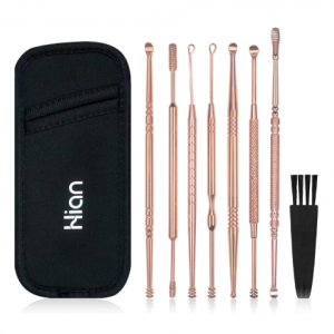 Hion 8 Pcs Ear Wax Removal Kit, Suit for Kid Adult(Rose Gold) @ Amazon