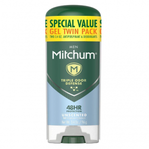 Mitchum Men's Deodorant, Antiperspirant, 48 Hr Protection, Unscented, 3.4 Oz (Pack of 2) @ Amazon