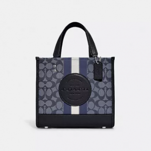 70% Off Coach Dempsey Tote Bag In Signature Jacquard With Stripe And Coach Patch