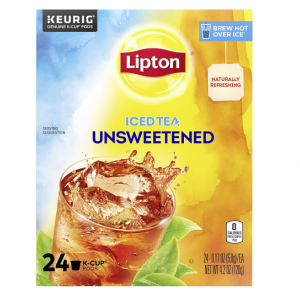 Lipton Iced Tea K-Cups, Unsweetened Black Tea, 24 Pods @ Amazon