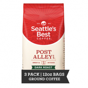 Seattle's Best Coffee Post Alley Blend Dark Roast Ground Coffee, 12 Oz Bags (Pack of 3) @ Amazon