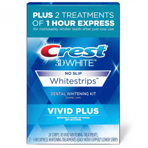 Crest 3D Whitestrips, Vivid Plus, Teeth Whitening Strip Kit, 24 Count (Pack of 1) @ Amazon