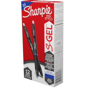 SHARPIE S-Gel, Gel Pens, Bold Point (1.0mm), Blue Ink Gel Pen, 12 Count @ Amazon