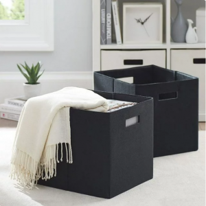 Better Homes & Gardens 10.56 Gallon Fabric Storage Bins, Rich Black, 2 Count for Adult @ Walmart