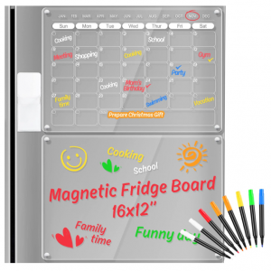 OORAII Acrylic Magnetic Calendar & Memo Board Monthly Dry Erase Board @ Amazon