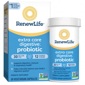 Renew Life Extra Care Digestive Probiotic Capsules, 30 Billion CFU, 30 Count @ Amazon