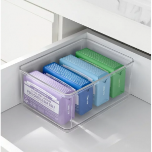 The Home Edit Medium Clear Storage Bin Inserts, 4 Pack, 6.24" x 4.68" x 2.95" @ Walmart