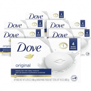 Dove Original Beauty Bar With 1/4 Moisturizing Cream 24 Count, 3.75 oz @ Amazon