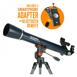 Celestron AstroMaster 70AZ LT Refractor Telescope Kit with Smartphone Adapter and Bluetooth Remote