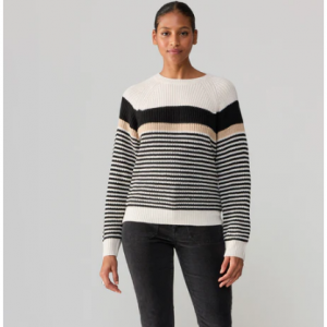 64% Off Summit Sweater White Sand Stripe @ Sanctuary Clothing