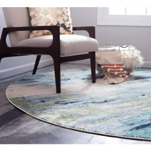 Unique Loom Chromatic Collection Modern & Vibrant Abstract Area Rug  (4' 0 x 4' 0 Round) @ Amazon