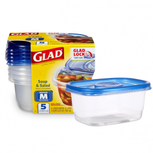 Glad GladWare 塑料保鮮盒5個 24Oz @ Amazon