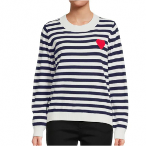 BOBEAU Heart 条纹针织衫