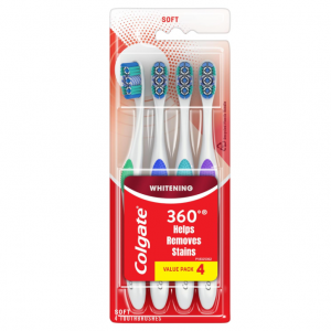Colgate 360 Optic White Whitening Toothbrush, 4 Pack @ Amazon
