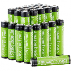 Amazon Basics 24-Pack Rechargeable AAA NiMH Performance Batteries, 800 mAh @ Amazon