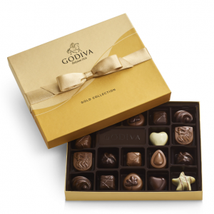 48 Hours Only! Assorted Chocolate Gold Gift Box, Gold Ribbon, 18 pc. @ Godiva