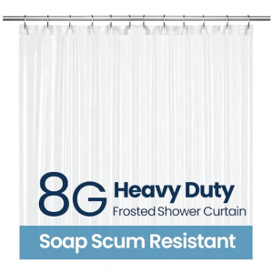 LiBa Waterproof Plastic Shower Curtain, 72x72 - Frosted @ Amazon