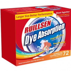 RUILLSEN Dye Absorption, Dye Trapping Sheet Grabber Stain Remover Sheets for Laundry @ Amazon