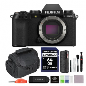 Fujifilm X-S20 Mirrorless Camera Body Bundle with 64GB SD Card + Gadget Bag +Accessories for $1319