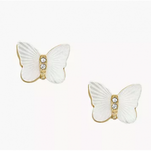 Fossil Sutton Radiant Wings White 耳环