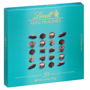 Lindt Mini Pralines, Assorted Chocolate Pralines with Premium Filling, 3.4 oz Box @ Amazon