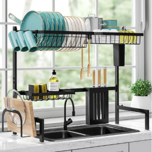 Sakugi Dish Drying Rack - Large Over The Sink Dish Drainer Drying Rack (26.8" to 33.9" W) @ Amazon