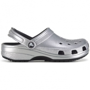 35% Off Crocs Classic Clog Silver Metallic @ Famous Footwear	