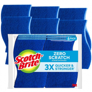 Scotch-Brite Zero Scratch Scrub Sponges, 6 Kitchen Sponges @ Amazon