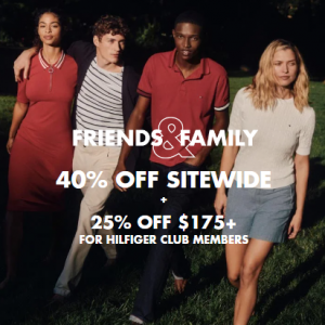 Tommy Hilfiger - 40% Off Sitewide + Extra 25% Off $175+ for Hilfiger Club Members