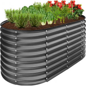 Outdoor Raised Metal Oval Garden Bed, Planter Box - 4x2x2ft @ Best Choice Products