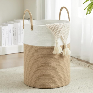 Woven Rope Laundry Basket by TECHMILLY, 58L @ Amazon