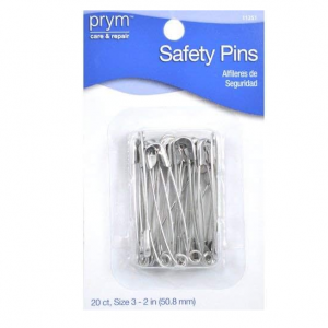 Prym 2" Large Safety Pins, Silver, 20 pc @ Amazon