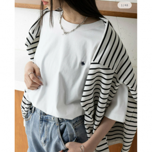 POLO BCS/【SETUP7別注】US Cotton oversize embroidery Tee USAコットンオーバーサイズPOLOプリントTシャツ カジュアル ユニセックス 半袖 Tシ