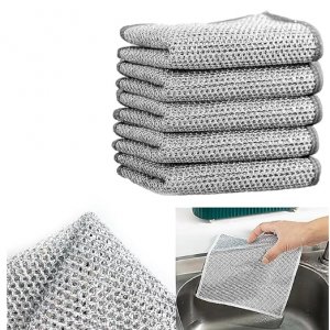 Tonalee Double Layer Multipurpose Non-Scratch Wire Dishcloth (5Pcs) @ Amazon