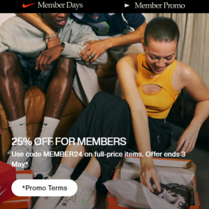 Members Get 25% Off Selected Full-Price Styles @ Nike UK