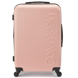 Calvin Klein Women's Hard Side Upright Luggage Spinner Light Weight Suitcase, Mellow Rose, Medium