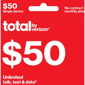 $50 Total by Verizon No Contract Monthly Plan (Email Delivery) for $45 @Target