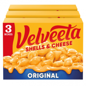 Velveeta Shells & Cheese Original Shell Pasta & Cheese Sauce Meal (3 ct Pack,12 oz Boxes) @ Amazon