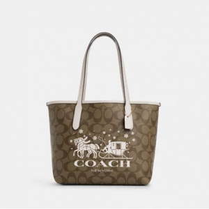 70% Off Coach Mini City Tote In Signature Canvas With Horse And Sleigh @ Coach Outlet