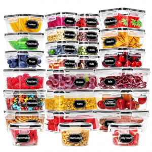 Skroam 52 Piece Airtight Food Storage Containers with Lids (26 Containers & 26 Lids) @ Amazon