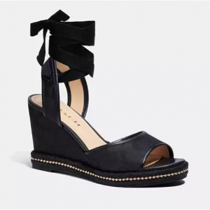 Coach  Page Wedge In Recycled Signature Jacquard