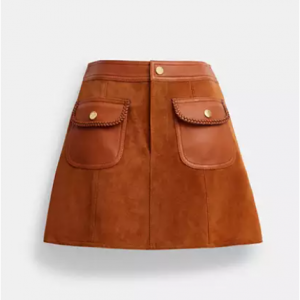 Coach Braided Suede Mini Skirt